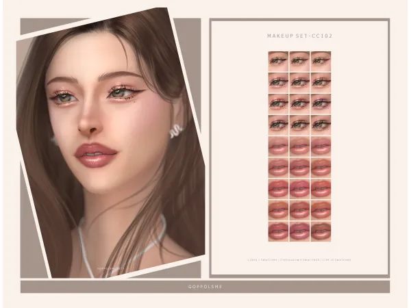 Alpha GPME GOLD MAKEUP SET CC102 by goppolsme - The Sims 4 Custom Content
