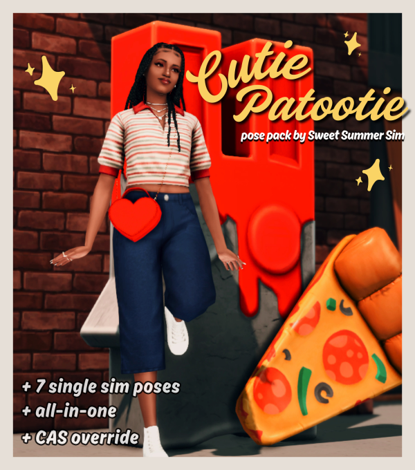 Mix Cutie Patootie Pose Pack [CAS version] by simsfinds - The Sims 4 Custom Content