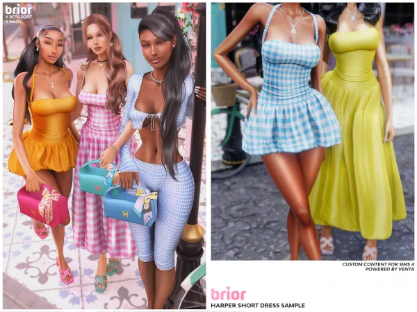 Alpha Brior Harper Short Dress (Sample) - The Sims 4 Custom Content