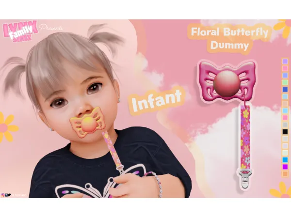 Mix Butterfly Dummy Pacifier Infant by LYNXsimz Family - The Sims 4 Custom Content