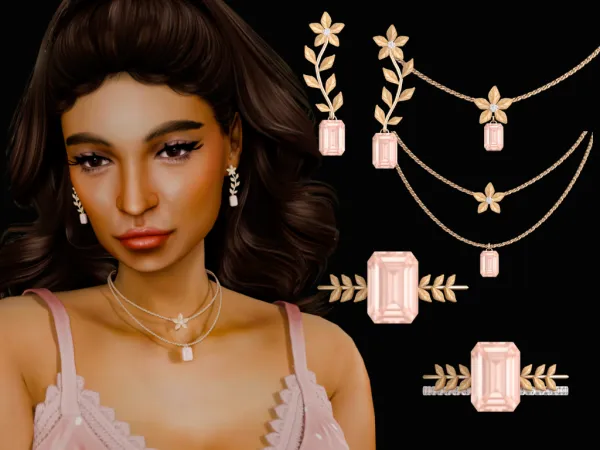 Mix Soft Pink Flower Set - The Sims 4 Custom Content
