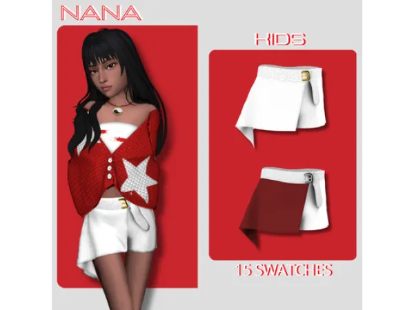Maxis Match 7NANA Skirted shorts - The Sims 4 Custom Content