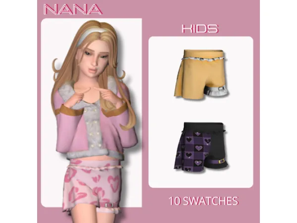 7NANA - Child Asymmetrical Shorts