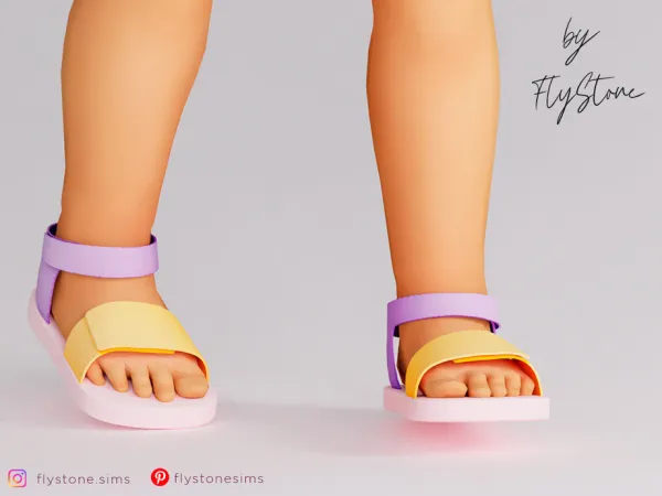 Maxis Match Toddler TwoTone Platform Sandals by FlyStone - The Sims 4 Custom Content