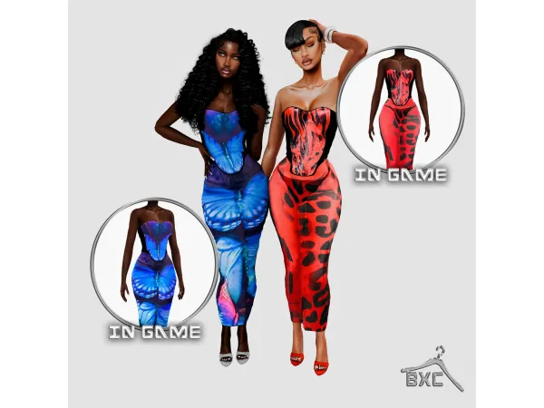 Alpha ALEJANDRO COLLECTION CORSET DRESS by Baddiexsimmer - The Sims 4 Custom Content