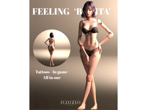 Mix Feeling 'Bonita' Tattoos - The Sims 4 Custom Content