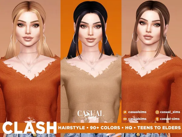 Alpha Clash Hairstyle With Frontal Strands - The Sims 4 Custom Content