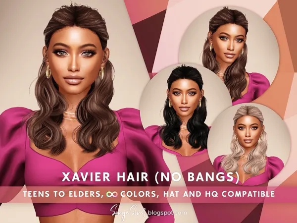 Alpha Xavier Hair No Bangs - The Sims 4 Custom Content