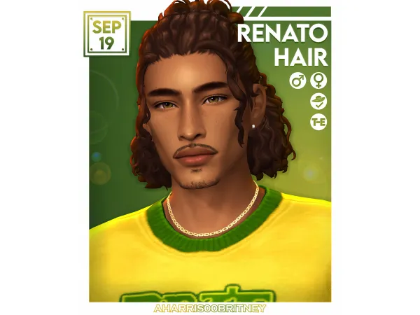 Maxis Match Renato Hair by aharris00britney - The Sims 4 Custom Content