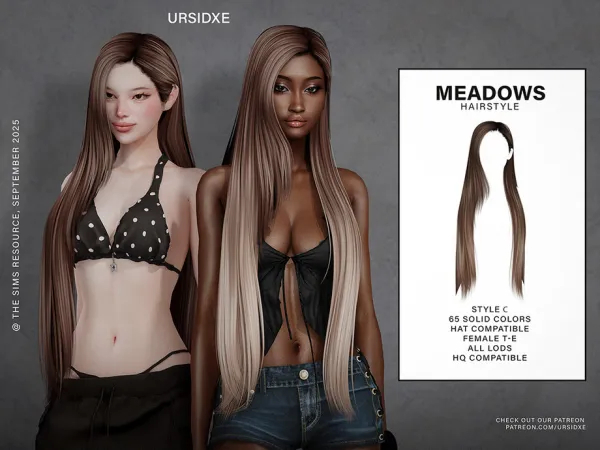 Alpha Meadows (Hairstyle) Style C by Ursidxe - The Sims 4 Custom Content