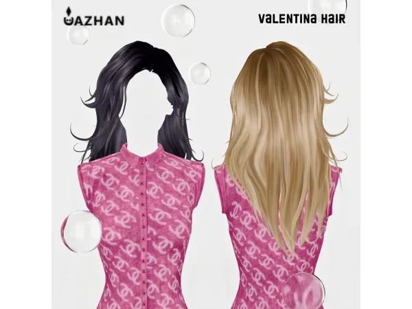 Mix [VALENTINA HAIR] by cazhancc - The Sims 4 Custom Content