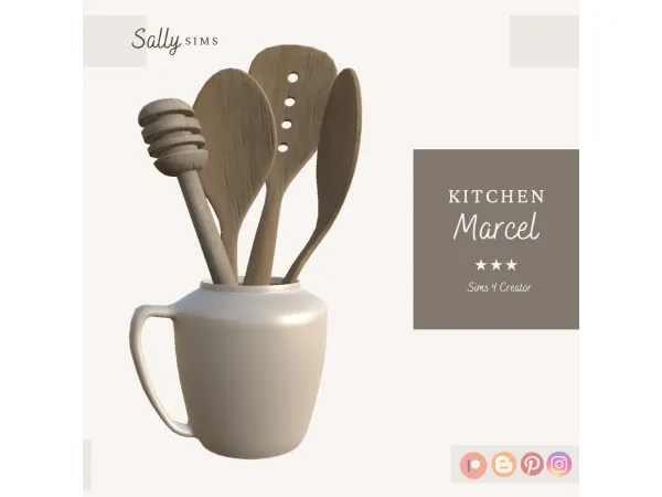 Alpha Marcel kitchen utensil holder - The Sims 4 Custom Content
