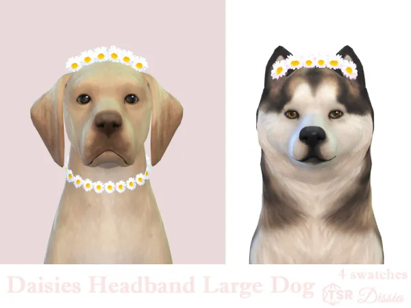 Daisies Headband Large Dogs by Dissia