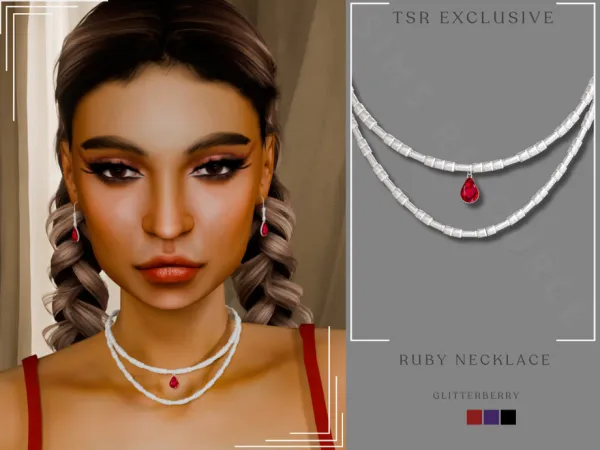 Mix Ruby Necklace - The Sims 4 Custom Content