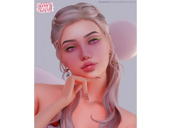 Mix Berry Cute makeup and genetics set by carolldesign - The Sims 4 Custom Content
