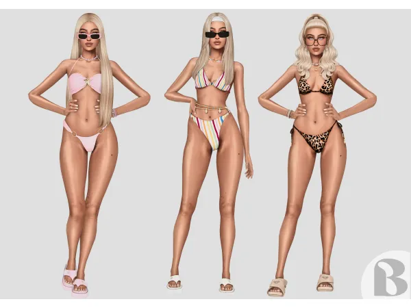 Alpha Colourful Kiniu2019s Swimwear Lookbook by babybeesims - The Sims 4 Custom Content