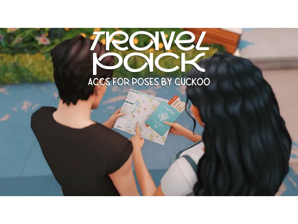 Maxis Match Travel Pack accs for poses by cuckooshka - The Sims 4 Custom Content