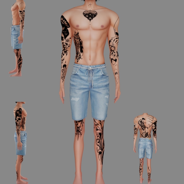 Mix Male tattoo 24 by simmer_creator - The Sims 4 Custom Content