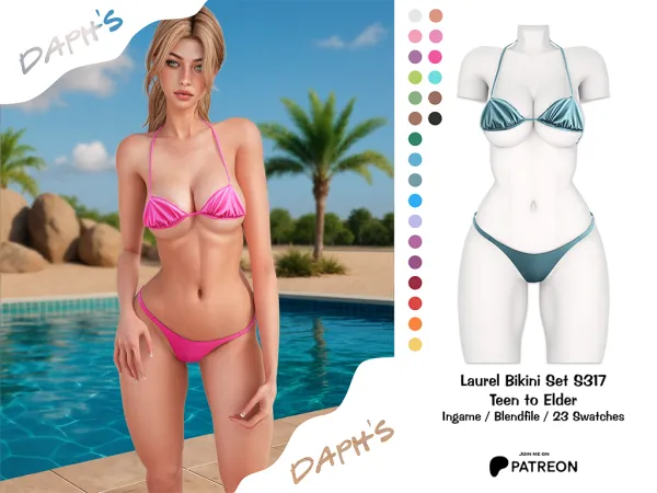 Alpha Daph's Laurel Bikini Set S317 - The Sims 4 Custom Content