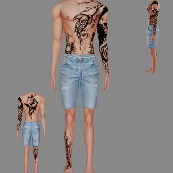 Mix Male tattoo 26 by simmer_creator - The Sims 4 Custom Content