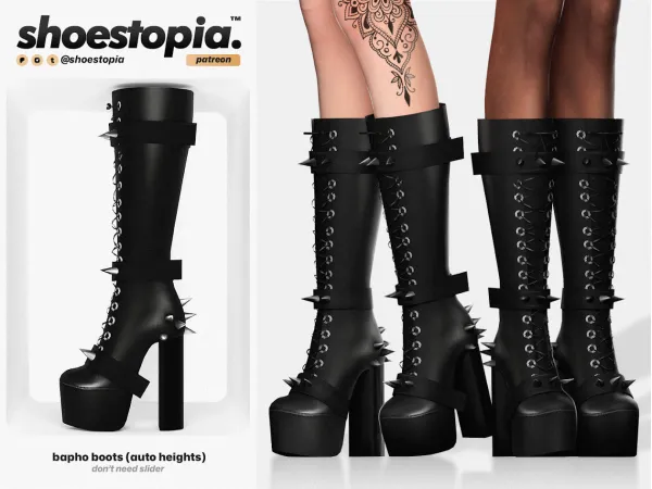 Alpha bapho knee high boots - The Sims 4 Custom Content