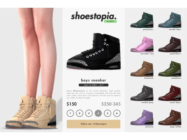 Alpha boys sneaker (male and female all ages) - The Sims 4 Custom Content