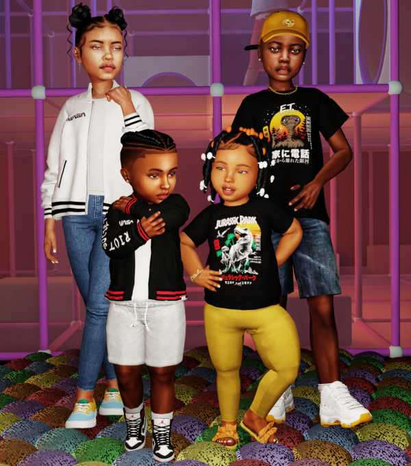 Alpha Riot Society Tees Jacket (Kids Toddlers) by simsfinds - The Sims 4 Custom Content