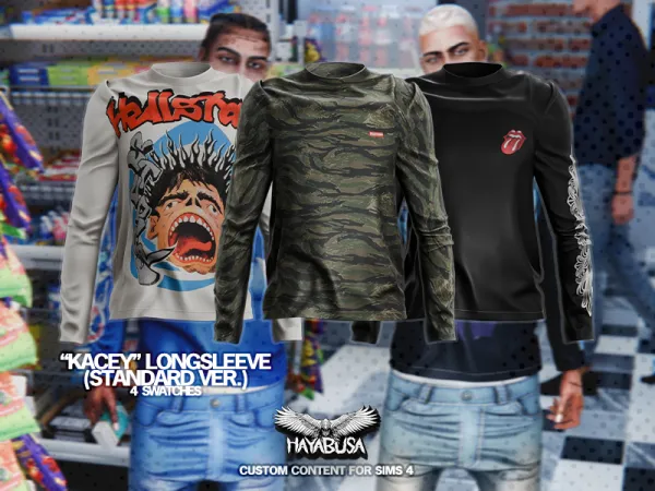 Alpha HAYABUSA KACEY Longsleeve (Standard Version) - The Sims 4 Custom Content