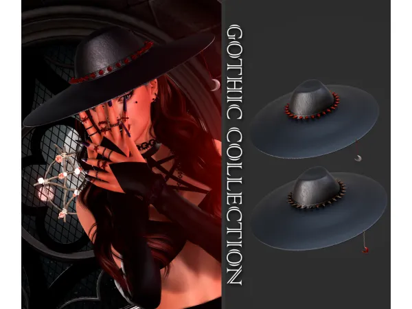 Alpha Becca Spike Hat - The Sims 4 custom content