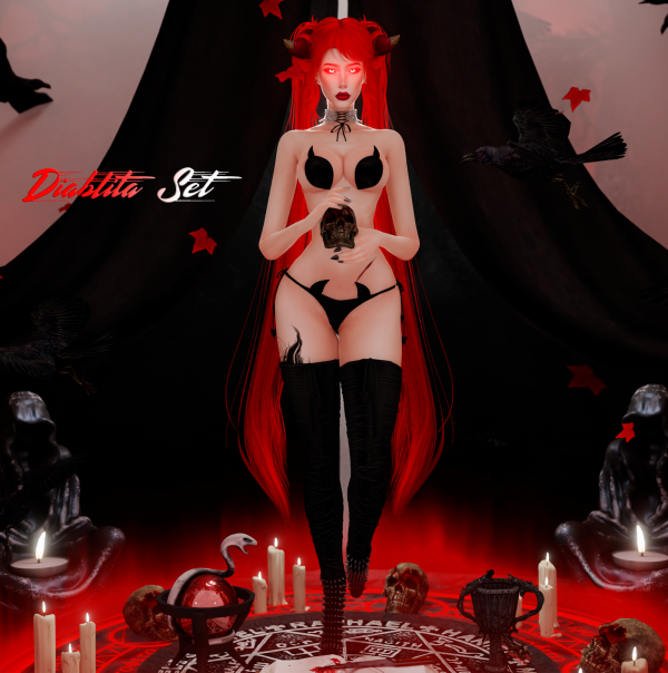 Alpha Becca Diablita Set by beccaxcouquetts - The Sims 4 custom content