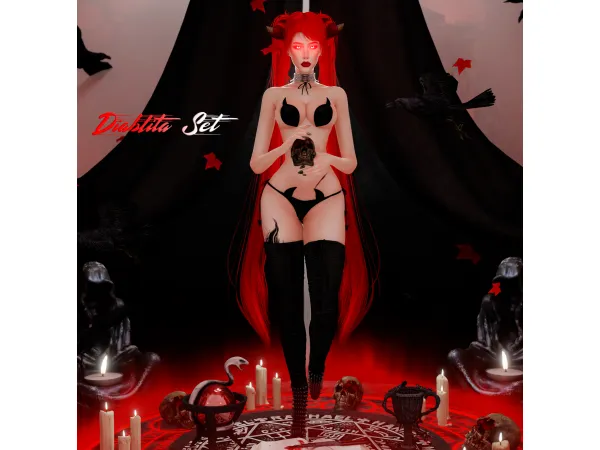 Alpha Becca Diablita Set - The Sims 4 Custom Content