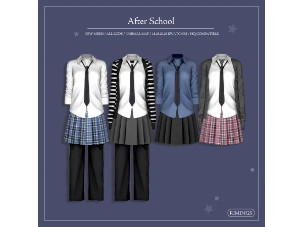 Alpha [RIMINGS] After School - The Sims 4 Custom Content