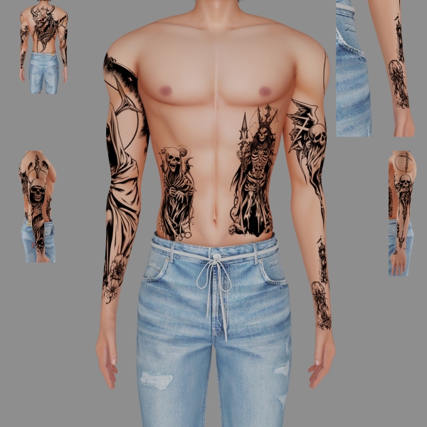 Mix Male tattoo 46 by simmer_creator - The Sims 4 Custom Content