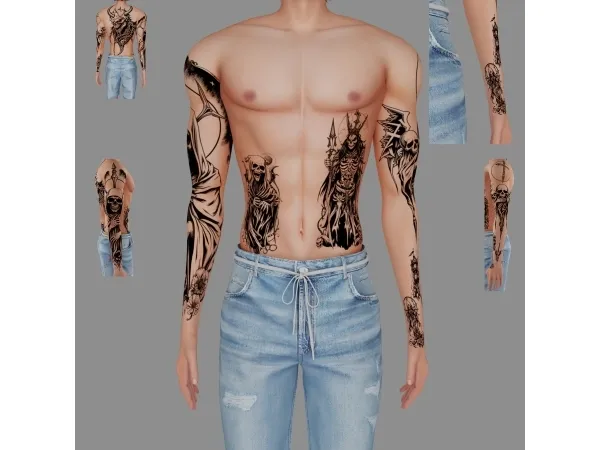 Mix Male tattoo 46 - The Sims 4 Custom Content