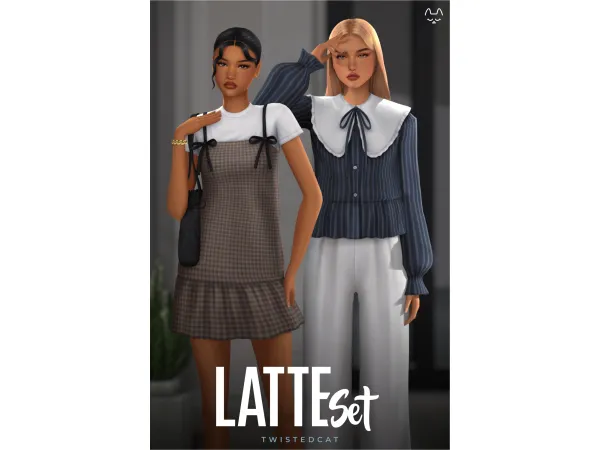Maxis Match Latte Set by TwistedCat - The Sims 4 Custom Content