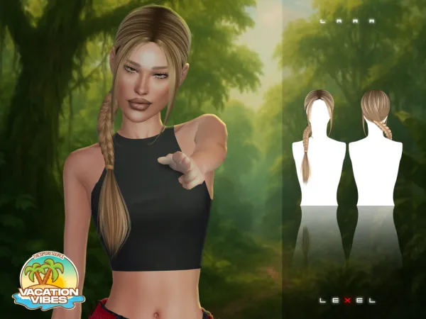 Alpha LEXEL Lara adult hairstyle - The Sims 4 Custom Content