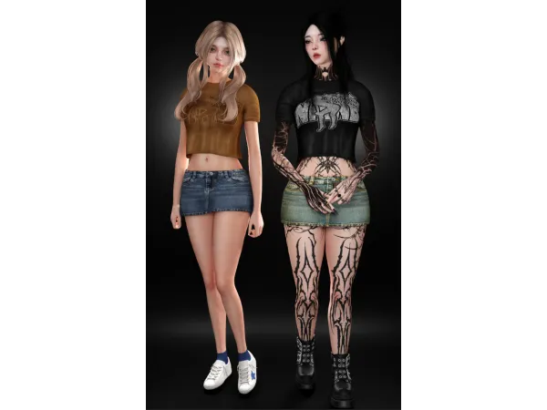 Alpha BABY TOP AND SKIRT SMALL - The Sims 4 Custom Content