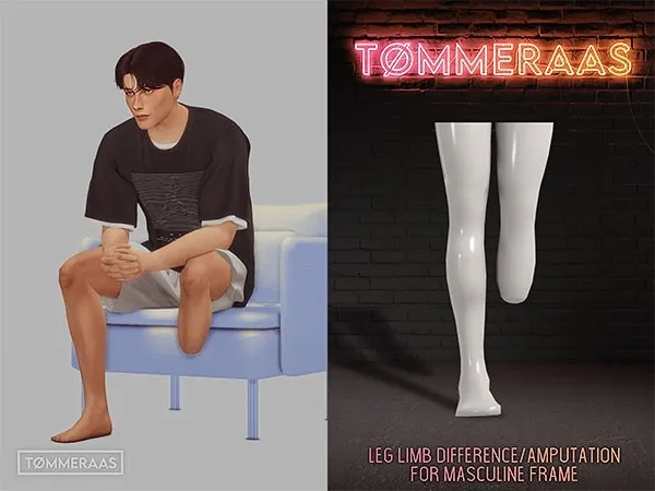 Mix Tu00d8MMERAAS Leg Limb DifferenceAmputation for Men - The Sims 4 Custom Content