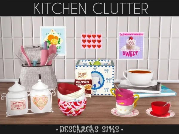 Alpha Kitchen Clutter - The Sims 4 Custom Content