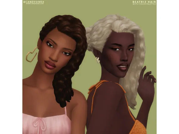 Maxis Match BEATRIZ HAIR by candysims - The Sims 4 Custom Content