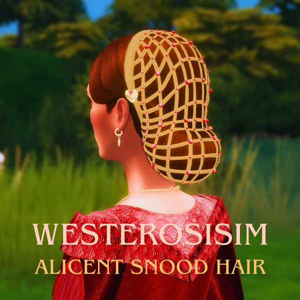 Maxis Match Alicent Snood Hair ( jewelry) by simsfinds - The Sims 4 Custom Content