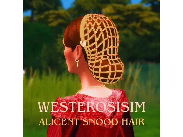 Maxis Match Alicent Snood Hair ( jewelry) by westerosisim - The Sims 4 Custom Content