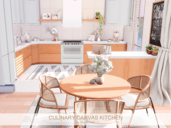 Alpha Culinary Canvas Kitchen by BlusterSims - The Sims 4 Custom Content