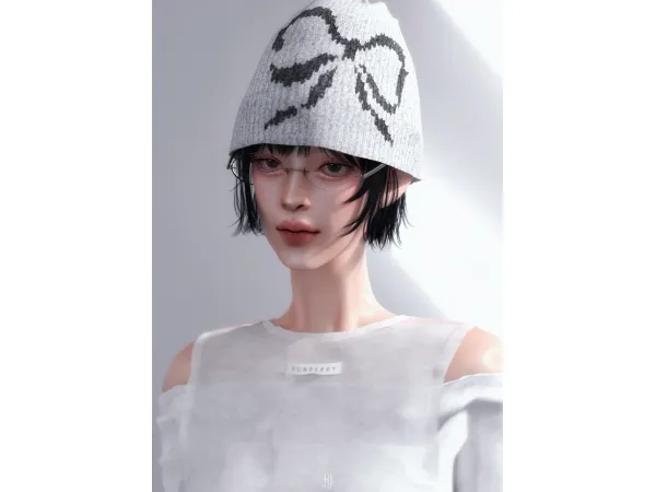 Alpha [Bongddi] Oval Mood Glasses - The Sims 4 Custom Content