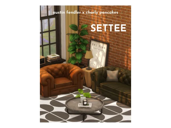 Maxis Match settee chesterfield sofa set by charlypancakes - The Sims 4 Custom Content