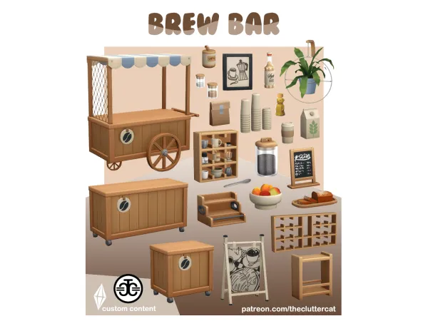 Maxis Match Brew Bar by TheClutterCat - The Sims 4 Custom Content
