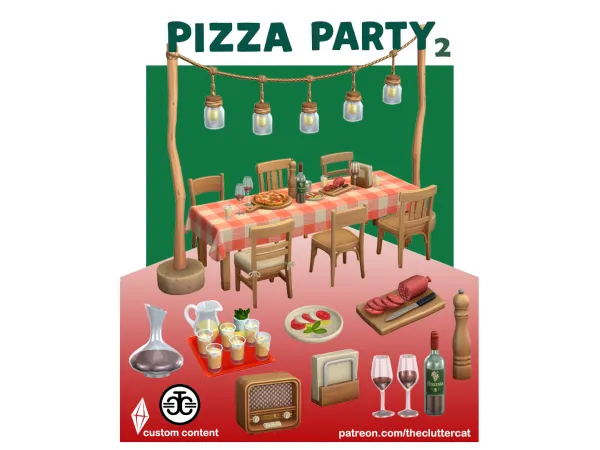 Maxis Match Pizza Party 2 by thecluttercat - The Sims 4 Custom Content