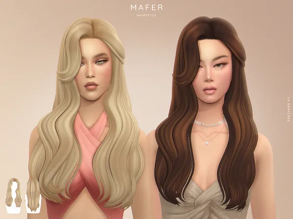 Maxis Match Mafer Hairstyle by Enriques4 - The Sims 4 Custom Content