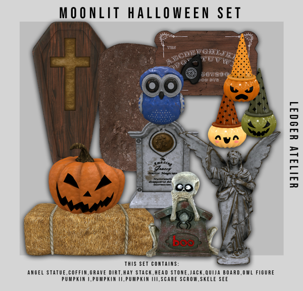 Alpha Moonlit Halloween Set (All Atelier Tiers) by ledger_atelier - The Sims 4 Custom Content