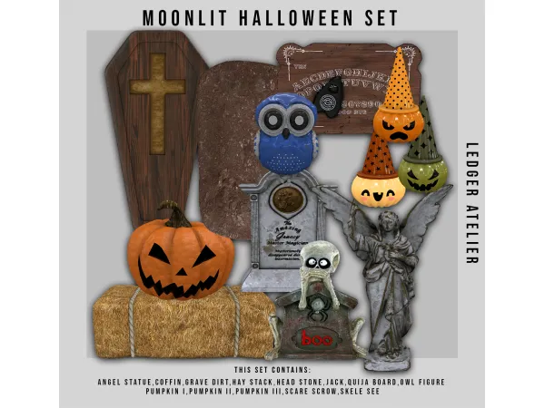 Alpha Moonlit Halloween Set (All Atelier Tiers) - The Sims 4 Custom Content